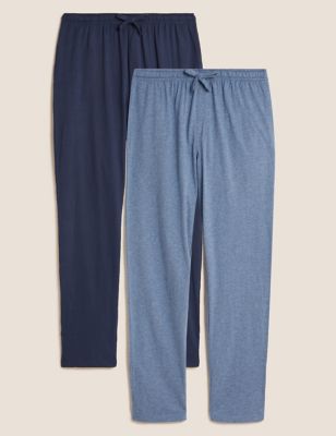  Lot de 2 bas de pyjama en jersey 100 % coton - Navy/Blue