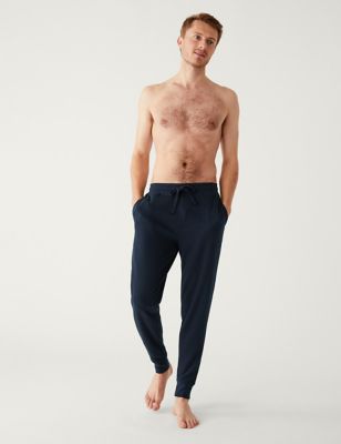 Pantalon confortable en coton ultra-doux à motif gaufré - Dark Navy