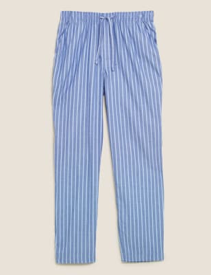  Pantalon coupe confortable 100 % coton à rayures - Blue