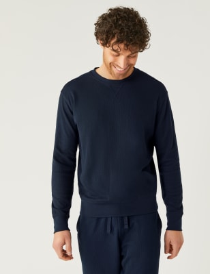 

M&S Collection Sudadera informal gofrada de algodón supersuaveMens - Dark Navy, Dark Navy