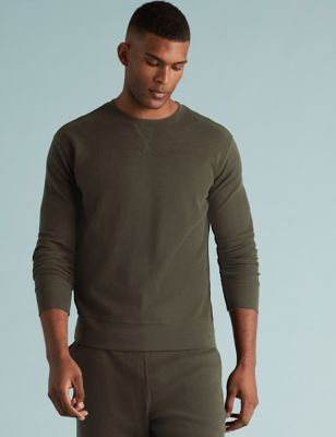 Besonders weiches Loungewear-Sweatshirt aus Baumwolle mit Waffelmuster - DE