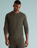 Besonders weiches Loungewear-Sweatshirt aus Baumwolle mit Waffelmuster
