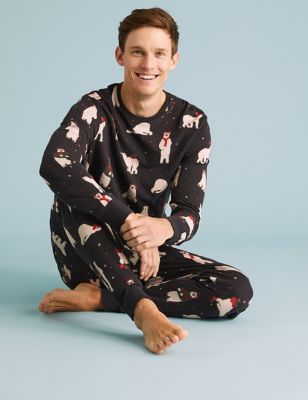 crazy-shop Pajamas Set Men Cotton Sleepwear Casual Male Sleep Clothing Nightie Pyjama Nightdress Pijamas,WX,L
