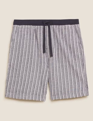 

Mens M&S Collection Pure Cotton Striped Loungewear Shorts - Navy Mix, Navy Mix