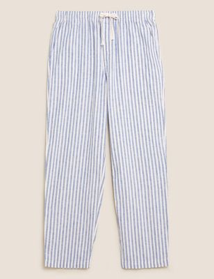 Cotton Linen Striped Pyjama Bottoms | M&S Collection | M&S