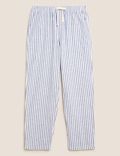 Cotton Linen Striped Pyjama Bottoms
