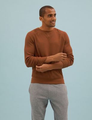 

Mens M&S Collection Cotton Supersoft Waffle Loungewear Top - Rust, Rust