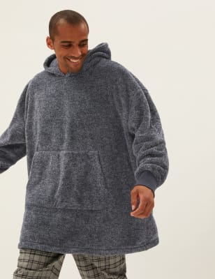 

Mens M&S Collection Supersoft Oversized Loungewear Hoodie - Grey Marl, Grey Marl