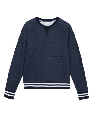 

Mens M&S Collection Loungewear-Sweatshirt mit hohem Baumwollanteil - Indigo, Indigo