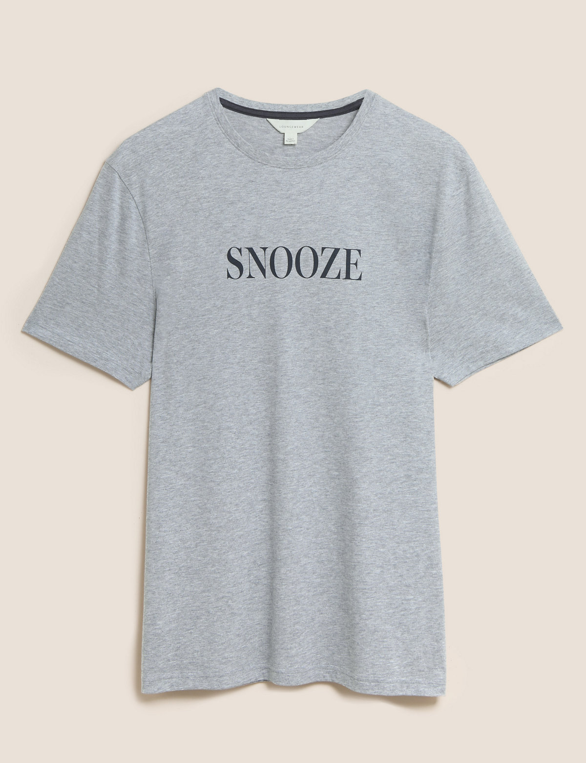 Pure Cotton Snooze Slogan Loungewear Top