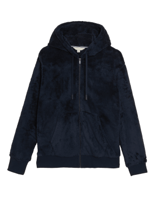 

M&S Collection Sudadera con capucha polar muy suave con cremalleraMens - Dark Navy, Dark Navy