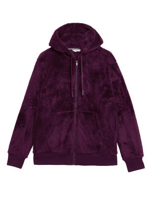 

Mens M&S Collection Fleece Supersoft Zip Up Hoodie - Berry, Berry