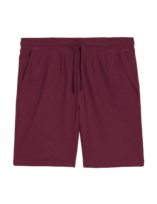 

Mens M&S Collection Cotton Blend Waffle Loungewear Shorts - Dark Magenta, Dark Magenta