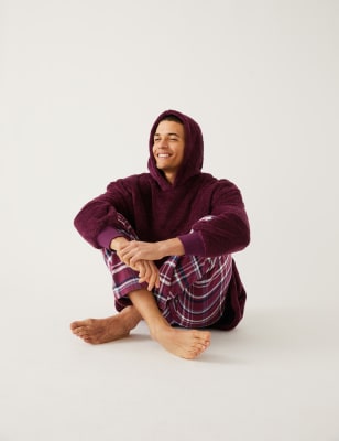 

M&S Collection Sudadera con capucha polar maxi supersuaveMens - Berry, Berry