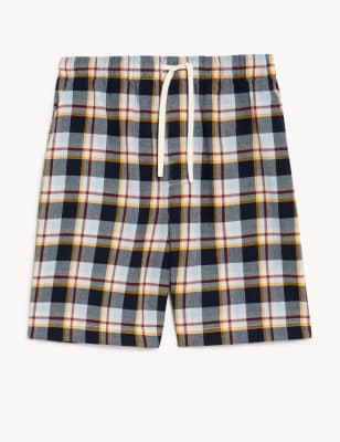 Pure Cotton Checked Loungewear Shorts