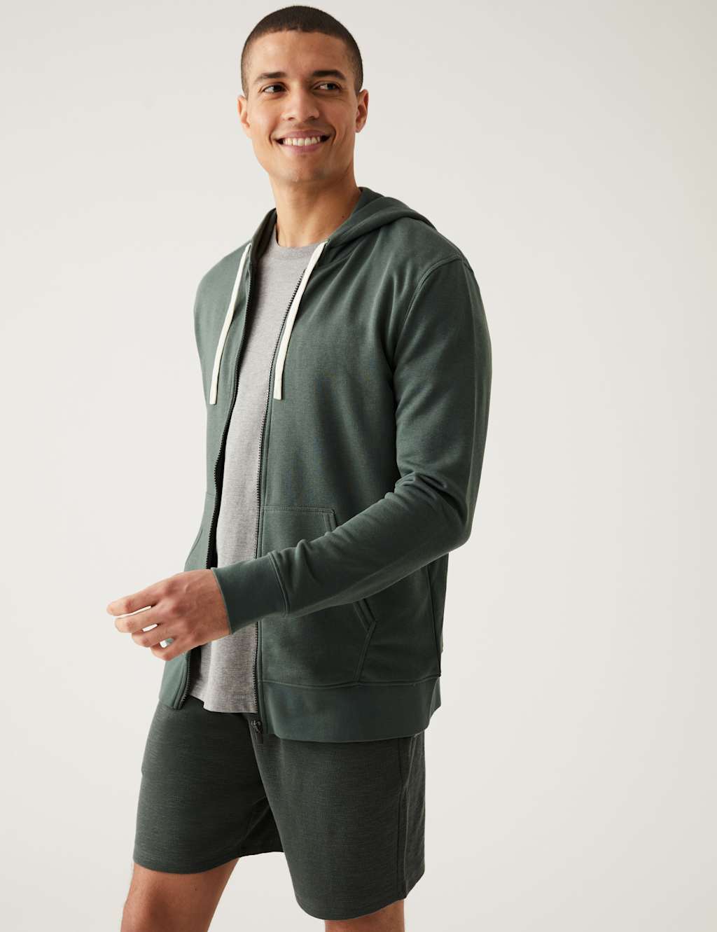 Cotton Rich Zip Up Hoodie image 2