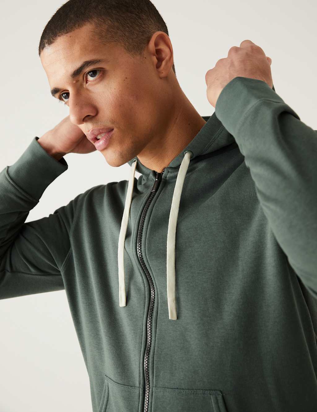 Cotton Rich Zip Up Hoodie image 3