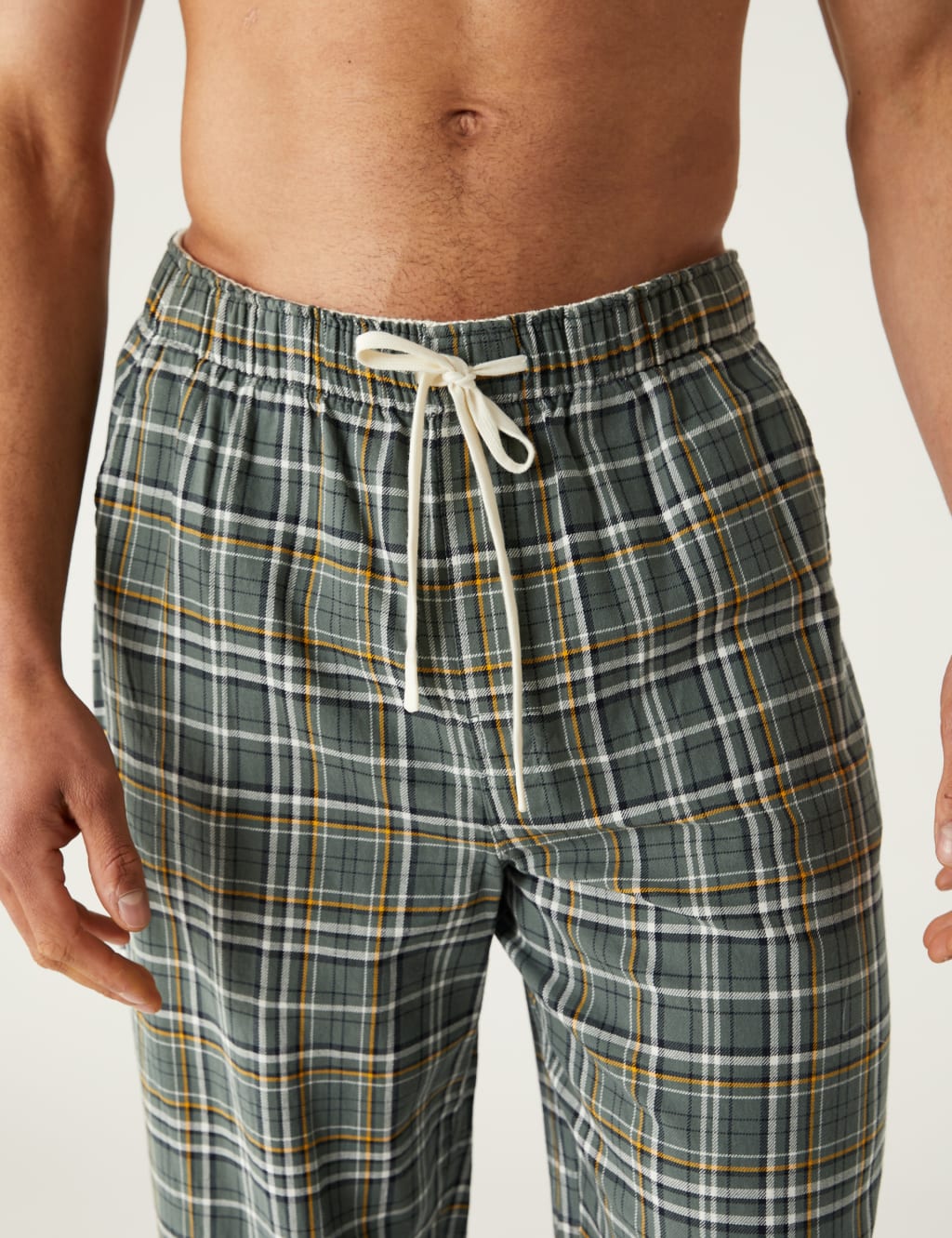 Pure Cotton Checked Loungewear Bottoms image 2