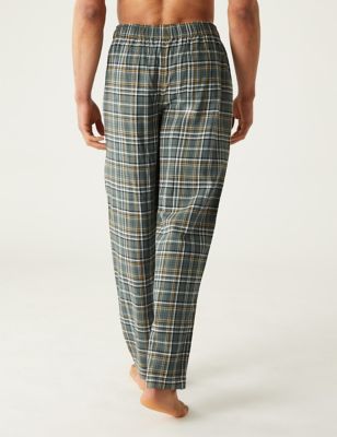 Pure Cotton Checked Loungewear Bottoms