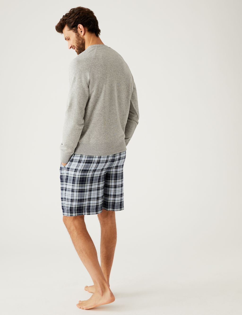 Pure Cotton Checked Loungewear Shorts image 3