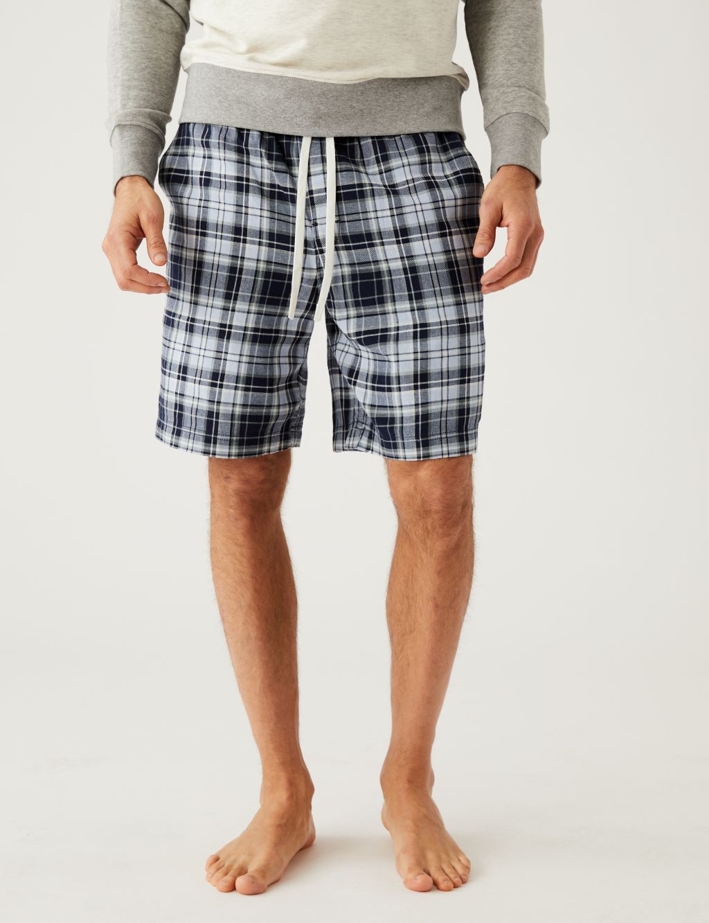 Pure Cotton Checked Loungewear Shorts image 4