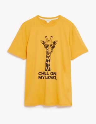 Pure Cotton Giraffe Print Loungewear Top