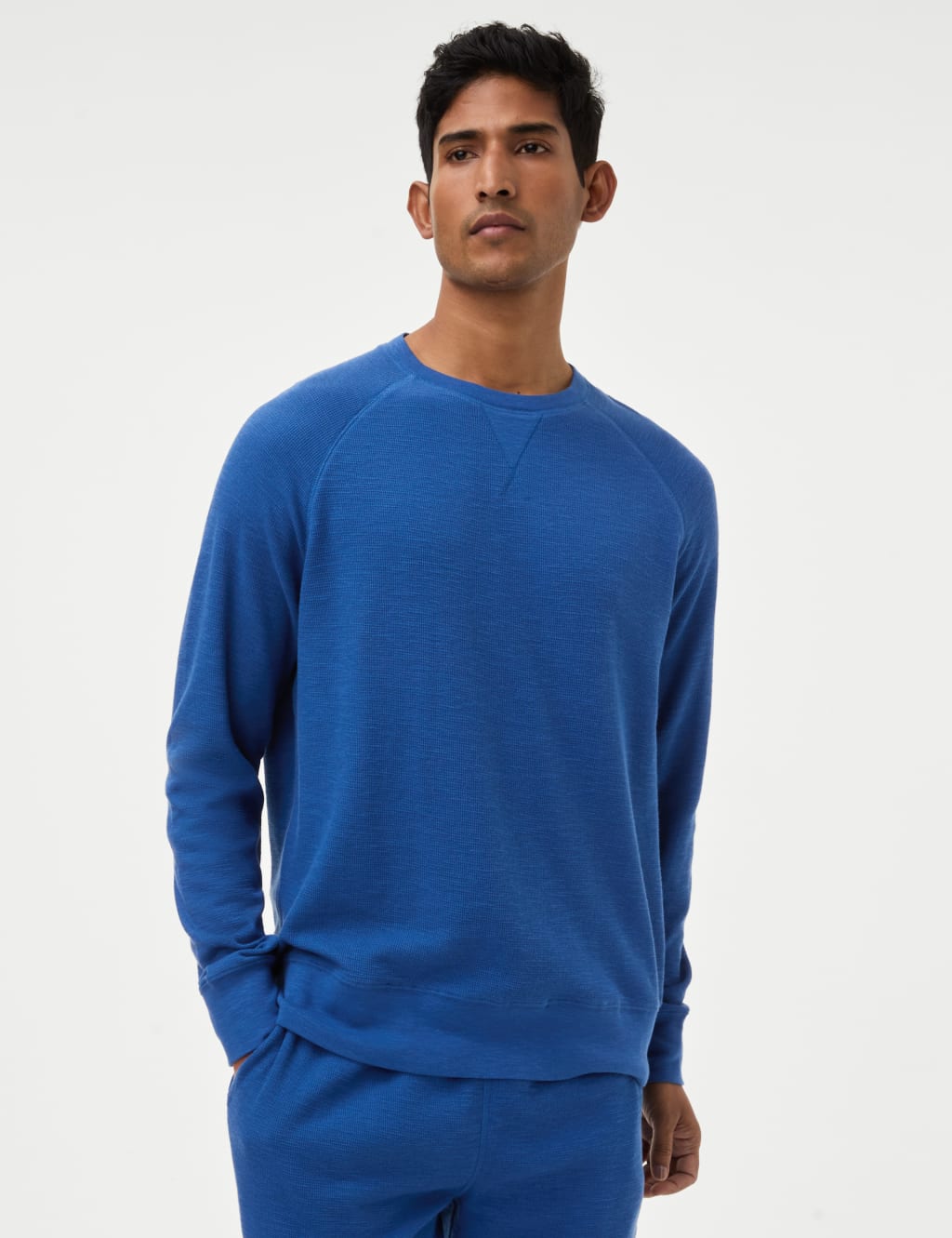 Pure Cotton Waffle Loungewear Sweatshirt