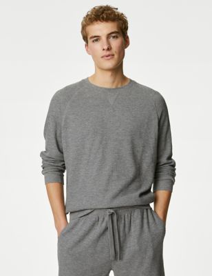 Sweat-shirt confortable à motif gaufré 100&nbsp;% coton