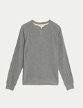 Loungewear-Sweatshirt aus reiner Baumwolle mit Waffelmuster