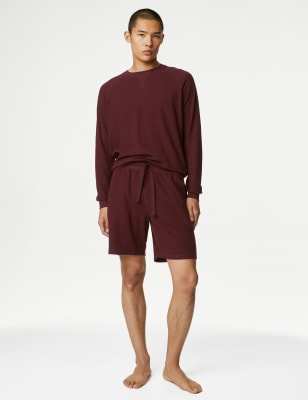 

Mens M&S Collection Pure Cotton Waffle Loungewear Sweatshirt - Burgundy, Burgundy