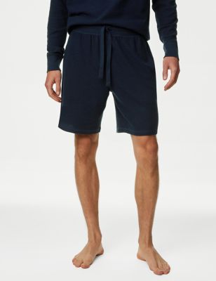 

Mens M&S Collection Pure Cotton Waffle Loungewear Shorts - Navy, Navy