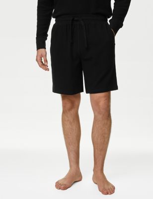 

Mens M&S Collection Pure Cotton Waffle Loungewear Shorts - Black, Black