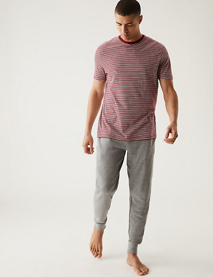 Pure Cotton Striped Loungewear Top