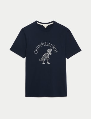 Pure Cotton Dinosaur Graphic Loungewear Top