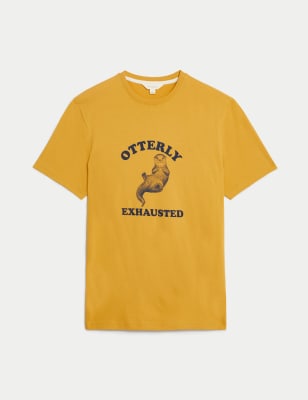 Pure Cotton Otter Graphic Loungewear Top