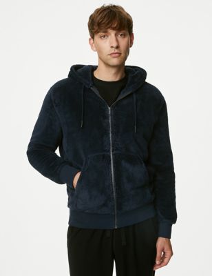 

Mens M&S Collection Supersoft Zip Up Hoodie - Navy, Navy