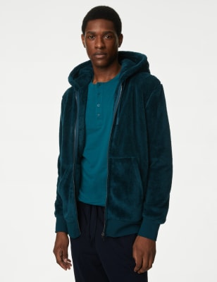 

Mens M&S Collection Supersoft Zip Up Hoodie - Dark Green, Dark Green