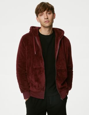 

Mens M&S Collection Supersoft Zip Up Hoodie - Burgundy, Burgundy