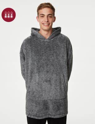 

Mens M&S Collection Fleece Supersoft Oversized Hoodie - Grey Marl, Grey Marl