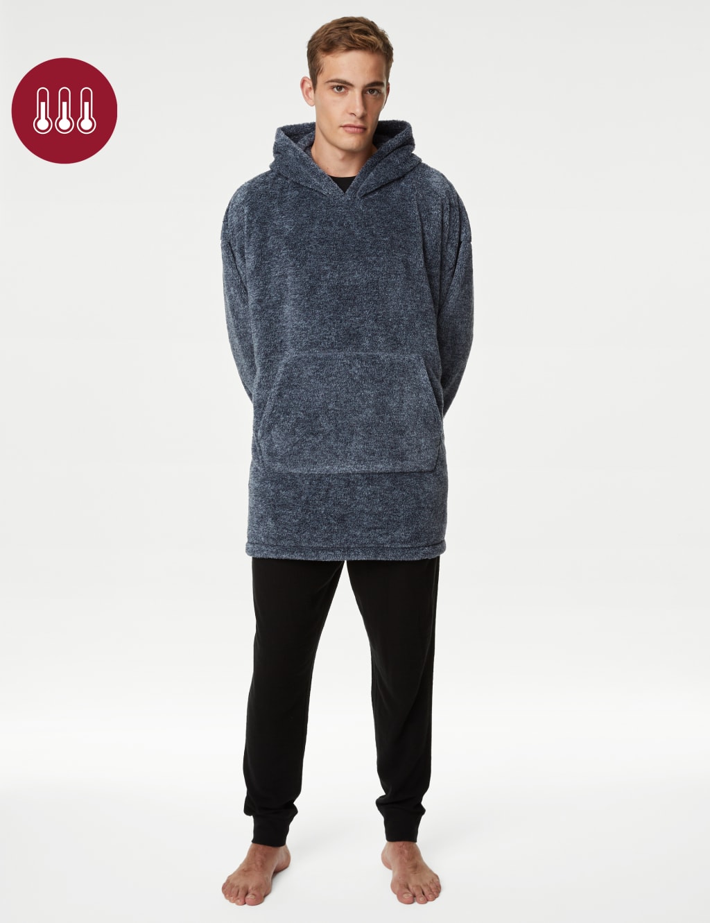 Mens fleece hoodie nightwear best sale