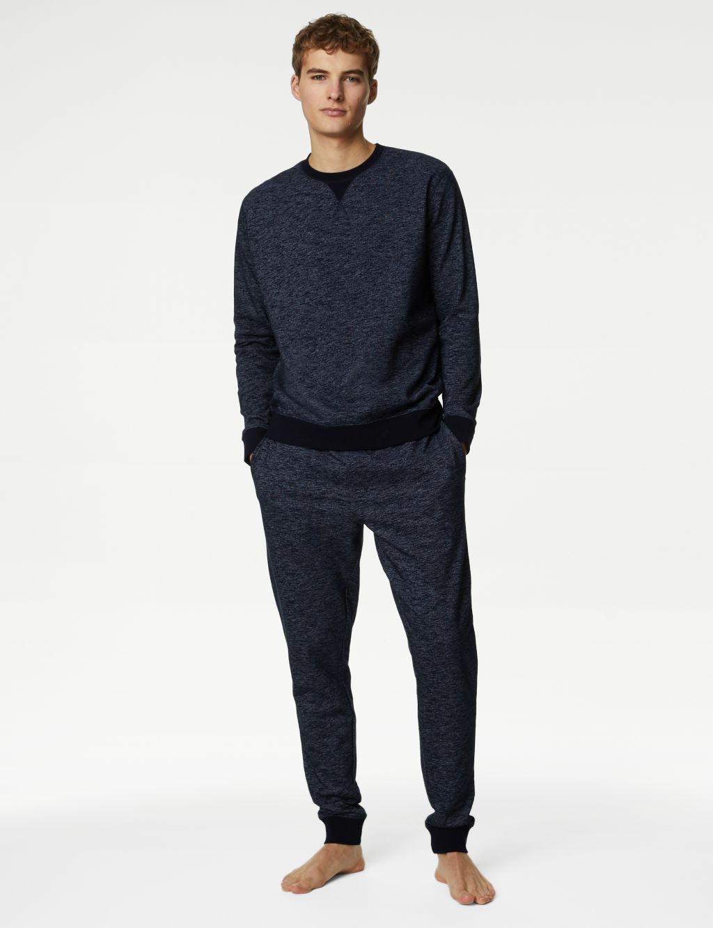 Cotton Rich Space Dye Loungewear Sweatshirt image 1