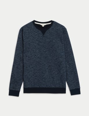 Cotton Rich Space Dye Loungewear Sweatshirt