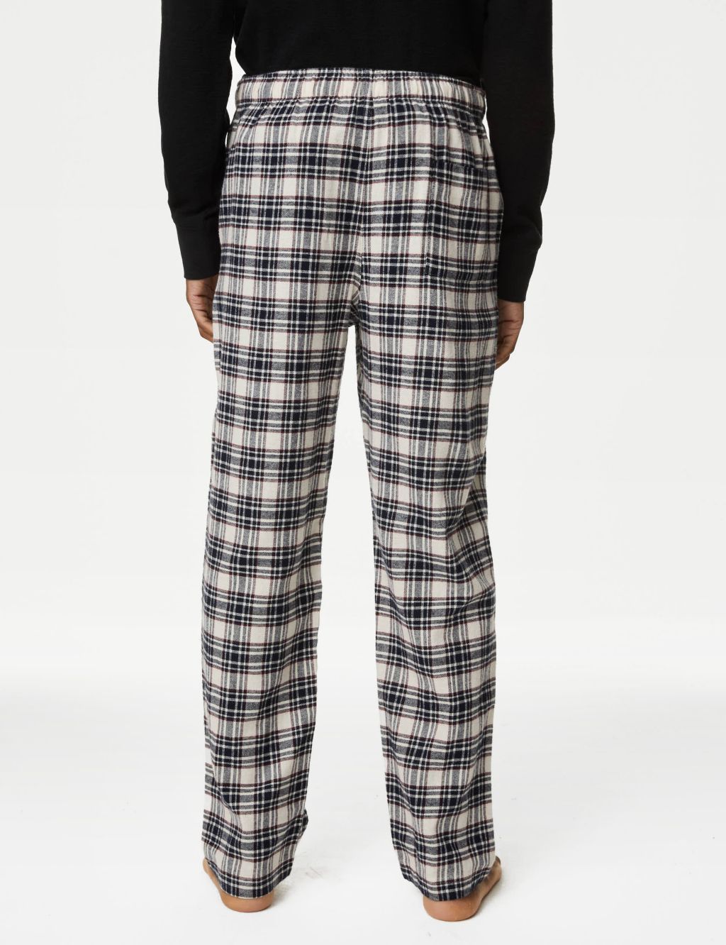 Brushed Cotton Checked Loungewear Bottoms image 5