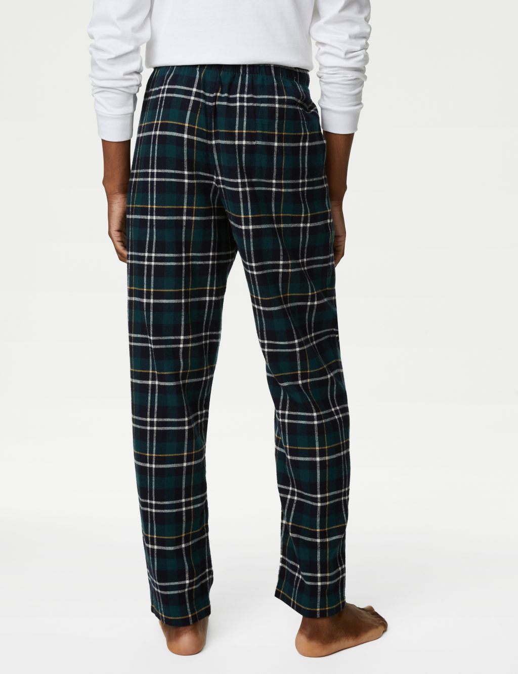 Brushed Cotton Checked Loungewear Bottoms image 5
