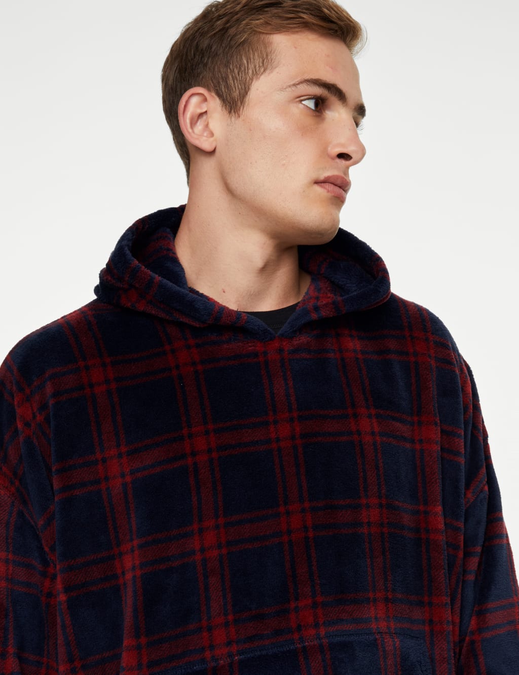 Fleece Checked Supersoft Oversized Hoodie image 4