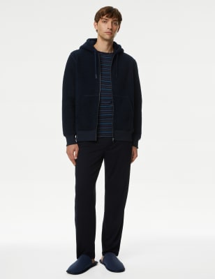 

Mens M&S Collection Fleece Zip Up Hoodie - Dark Navy, Dark Navy