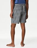 Pure Cotton Checked Loungewear Shorts
