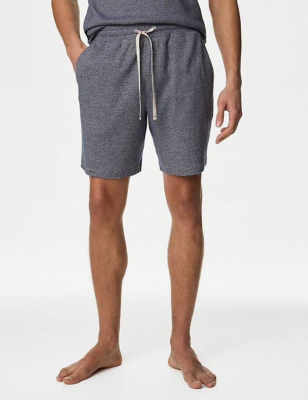 Gestreifte Loungewear-Shorts aus reiner Baumwolle - DE