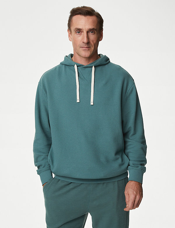 Pure Cotton Textured Oversized Hoodie - JE