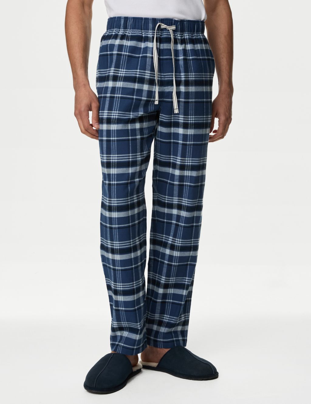 Pure Cotton Checked Loungewear Bottoms